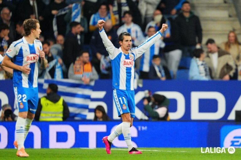 Pere Milla celebra su quinto gol de la temporada en el Espanyol - Sevilla FC