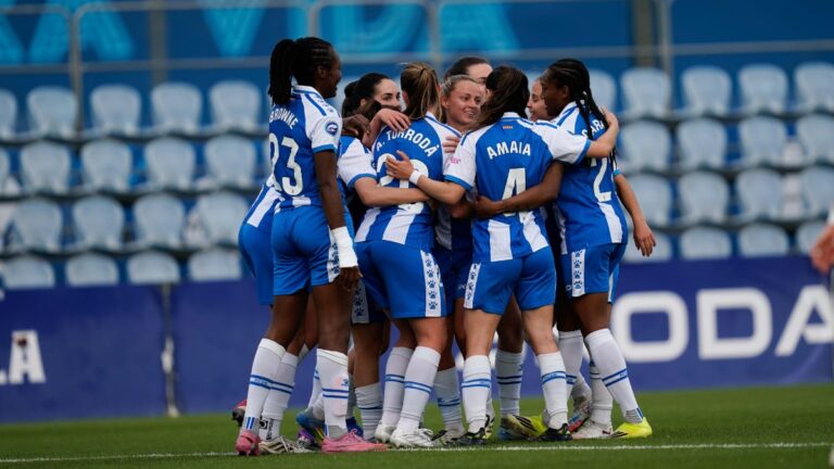 Espanyol Femenino – FC Barcelona: Ilusión por posponer el título liguero El Espanyol Femenino celebra el gol de Naima García ante el Levante UD