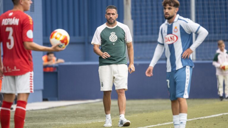 Raúl Jardiel, durante el Espanyol B - SD Ibiza