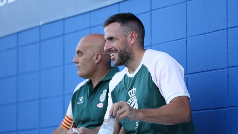 Raúl Jardiel, en la previa del amistoso entre el Espanyol B y el CE Europa