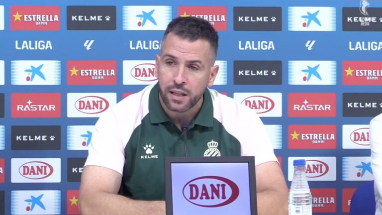 Raúl Jardiel, en su presentación como nuevo entrenador del Espanyol B