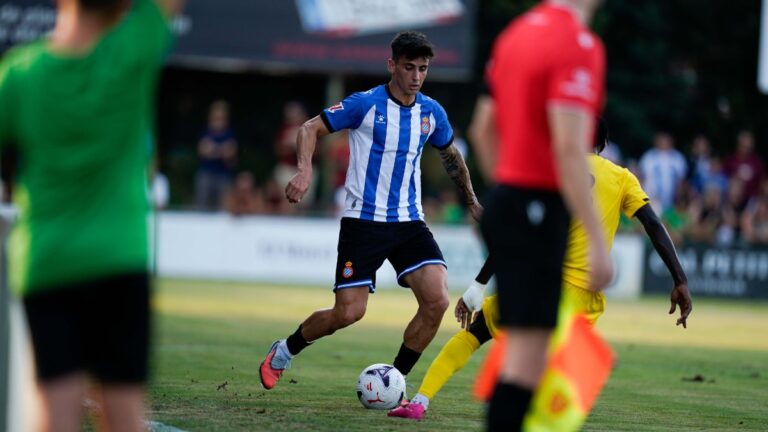 Rubén Sánchez, en un amistoso con el Espanyol