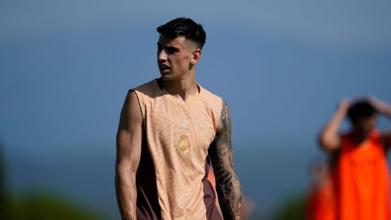Rubén Sánchez, en el stage de Torremirona con el Espanyol