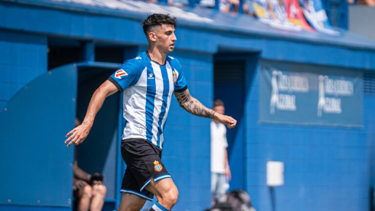 Rubén Sánchez, en el amistoso entre el Espanyol y el CE Sabadell