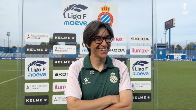 Sara Monforte, en el post partido del Espanyol Femenino - Sevilla FC