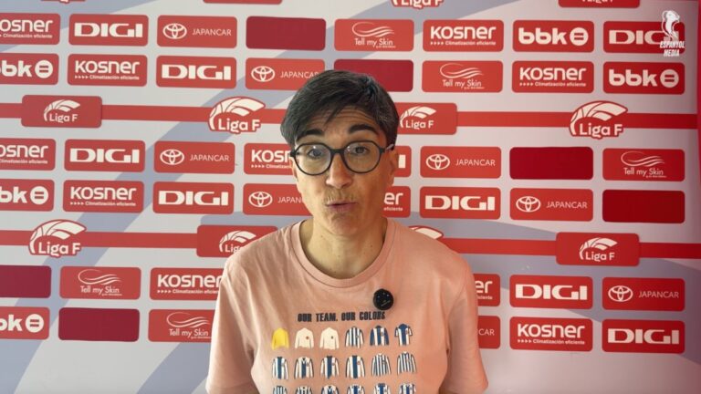 Sara Monforte, en la zona mixta de Lezama