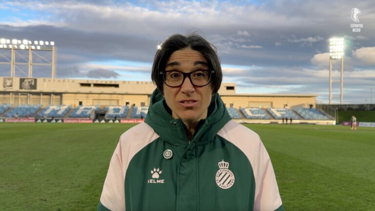 Sara Monforte, durante el post partido Real Madrid - Espanyol Femenino