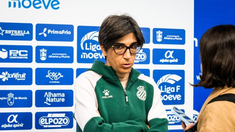 Sara Monforte, en el post partido del Alhama CF - Espanyol Femenino
