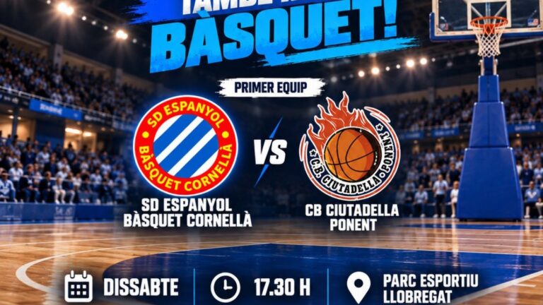 Cartel del partido de balonesto entre el CB Ciutadella Ponent