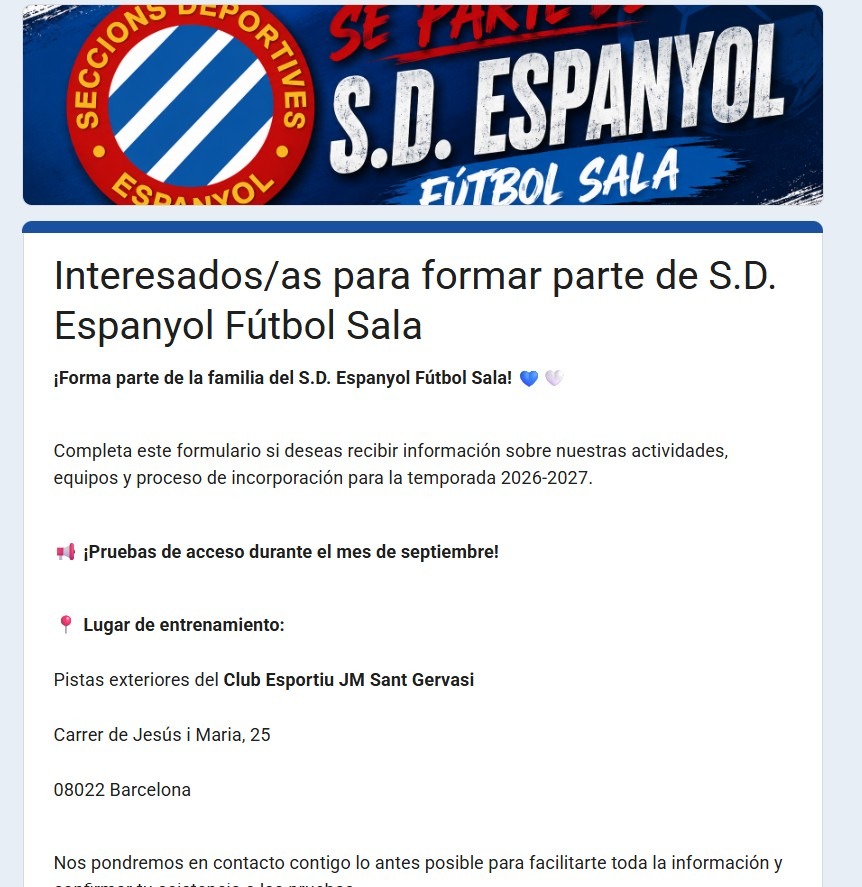 El fútbol sala de SD Espanyol busca jugadores 1 fútbol sala SD Espanyol
