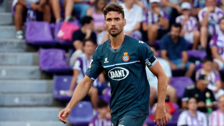 Sergi Gómez, en el duelo ante el Real Valladolid