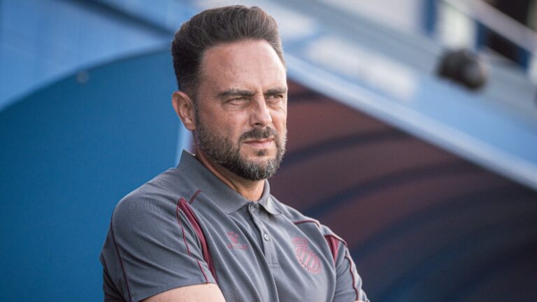 Sergio García, en el amistoso entre el Espanyol B - UE Sant Andreu