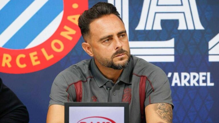 Sergio García, en su presentación como nuevo entrenador del Espanyol B