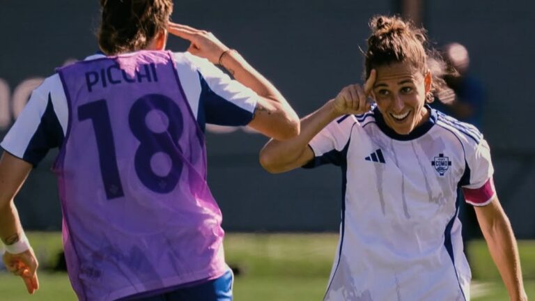 Vero Boquete, en un partido con el Como Femenino